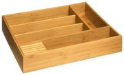 Organizer na sztućce bambusowy, 5 przegródek, 38 x 28 cm
