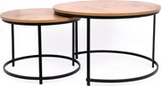 Industrialny komplet stolików kawowych Larice