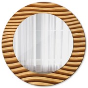 Drewniana fala Lustro dekoracyjne okrągłe