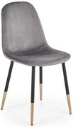 Popielate tapicerowane krzesło metalowe H1-A30