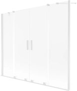 Mexen Velar Duo parawan nawannowy 2-skrzydłowy rozsuwany 170 x 150 cm, szron, biały - 896-170-000-32-20