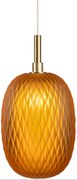 Lampa wisząca pojedyncza z szklanym ryflowanym kloszem Diana pomarańczowa