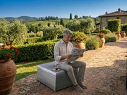 Pufa balkonowa TINTO szary technorattan