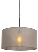 Lampa wisząca czarna klosz szarobrązowy 50cm - Combi Nowoczesny Oswietlenie wewnetrzne