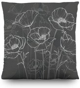 Poduszka Szare maki, 45 x 45 cm