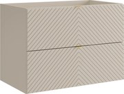 Szafka łazienkowa pod umywalkę wisząca w jodełkę – beż – 80 cm – DORIONI