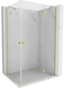 Mexen Mist-H Duo kabina prysznicowa uchylna prawa 80 x 105 cm, transparent, złota szczotkowana - 8A5-080L-105P-55-00