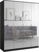 Szafa uchylna z lustrem Monza 4D 160 Czarna