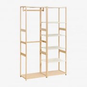 Deneb Bamboo 2-częściowa Otwarta Szafa Modułowa Z Półkami I Wieszakiem Na Ubrania Miel - Sklum