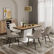 Stół jadalny gold power dąb/biały 120x80x77.3 fenaro