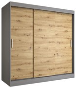 Szafa przesuwna 200 cm antracyt + dąb artisan F5-W16
