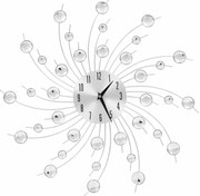 Srebrny Zegar Nowoczesny Ścienny 50 Cm E5-E07