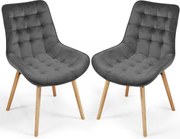 MIADOMODO Zestaw krzeseł do jadalni, ciemnoszary 2 sztuki