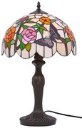 Witrażowa lampa stołowa z motywem kwiatów - 6X A656 E9-G87