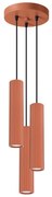 Lampa wisząca KARBON 3P ochra czerwona ryflowana SOLLUX  LIGHTING