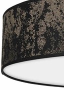 Lampa Sufitowa, czarna, okrągła, materiał SATINO GOLD 3xE27 Ø50cm