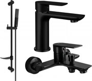 Mexen Alfa DF72 zestaw wannowy, czarny - 745703DF72-70