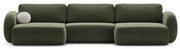 Zielony rozkładany/ze schowkiem narożnik z tkaniny szenilowej (w kształcie litery U) Tonale – Cosmopolitan Design