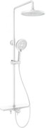 Mexen Frost zestaw prysznicowy natynkowy z deszczownicą i baterią, biały - 78111-20