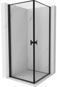 Mexen Mist-B Duo kabina prysznicowa uchylna 90 x 90 cm, czarna ramka, czarna - 8A2-090L-090P-70-70