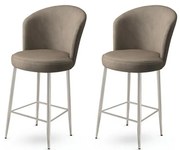 Zestaw krzeseł barowych Fora Cappuccino and Chrome, 2 szt., 2 szt.