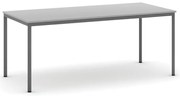 Stół jadalniany, 180x80 cm, ciemnoszara podstawa, szary