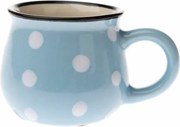 Kubek ceramiczny w kropki 75 ml,  jasnoniebieski