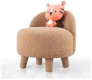 Brązowy fotel dziecięcy z materiału bouclé Moouv – Artie