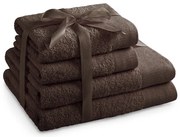 Brązowe bawełniane ręczniki zestaw 4 szt. frotte Amari – Restilo