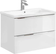 Podwieszana szafka łazienkowa z umywalką Biały połysk 80 cm B2-F42