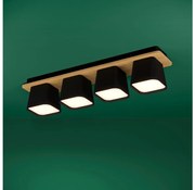 Eglo 390008 - Plafon RUSCIO 4xE27/40W/230V czarny/brązowy