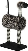 PawHut Drapak Zebra Design Tunelem 3 Poziomy Czarno Biały Stylowy i Funkcjonalny 485x35x93cm | Aosom PL