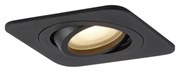 Zestaw 6 okrągłych, wpuszczanych reflektorów czarnych GU10 50 mm, obrotowych i odchylanych IP44 - Alberto