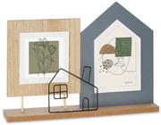 Ramka na 2 zdjęcia domek, stojąca, metal i MDF