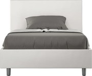 Łóżko bez stelaża tapicerowane 120x190 sztucznej skóry biały Adele