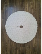Dywanik biały pod choinkę ze srebrnymi płatkami śniegu 122cm