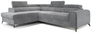 Narożnik z funkcją spania LAURENCE VELVET szary lewy ELTAP