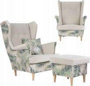Fotel uszak z podnóżkiem Ari Print Duo FamilyMeble