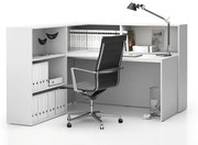 Zestaw biurowy narożny SEGMENT, lewy, biały/biały