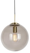 Nowoczesna lampa wisząca mosiężna z przydymionym szkłem 30 cm - Kula Nowoczesny Oswietlenie wewnetrzne