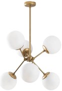 Lampa wisząca w biało-złotym kolorze ze szklanym kloszem ø 55 cm Gondol – Opviq lights