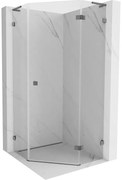 Mexen Lunar L kabina prysznicowa pięciokątna uchylna prawa 80 x 80 cm, transparent, gun metal - 831L-080P-080L-95-00-P