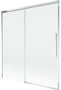 Mexen Rox parawan nawannowy 2-skrzydłowy rozsuwany 150 x 150 cm, transparent, chrom - 8C9-150-001-01-00
