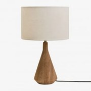Lampa Stołowa Z Drewna Mango Z Alabamy Drewno Mango & Biały Ø30 Cm - ↑25 Cm Arlina - Sklum