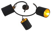 Nowoczesna lampa sufitowa czarna 3-światłowa - Lofty