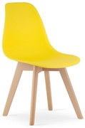 Żółte krzesło KITO z bukowymi nogami
