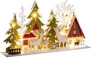 Miasteczko bożonarodzeniowe, scenka świąteczna ze sklejki