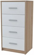 Skandynawska komoda z szufladami dąb sonoma + biały R1-F65