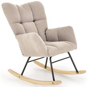 Beżowy pikowany fotel bujany A0-L27