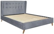 Szare pikowane łóżko z zagłówkiem 160 cm E0-H23